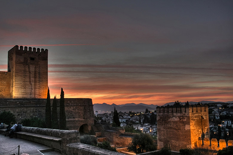 Sunset over the Alhambra Palace, Granada