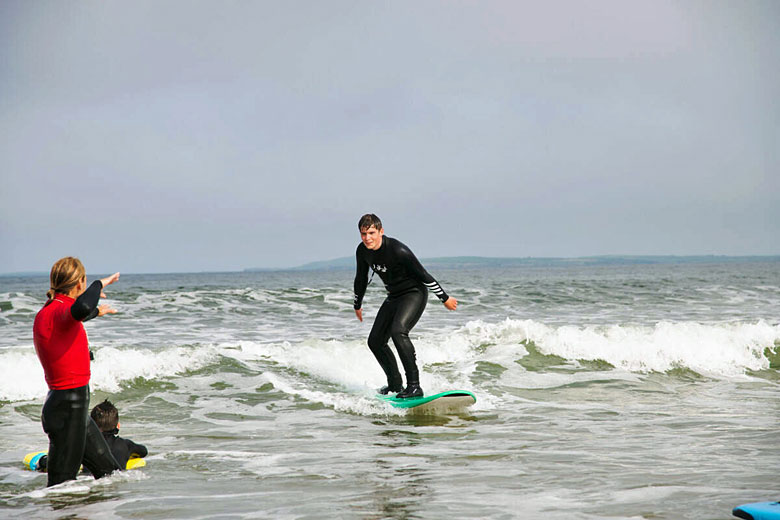 Surfing lesson on Strandhill Beach