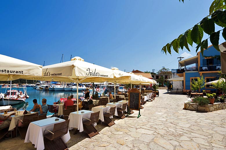 Taverna on the seafront in Fiskardo, Kefalonia, Greece