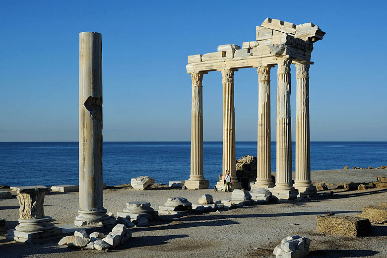 The beautiful temple of Apollo at Side, Turkey
