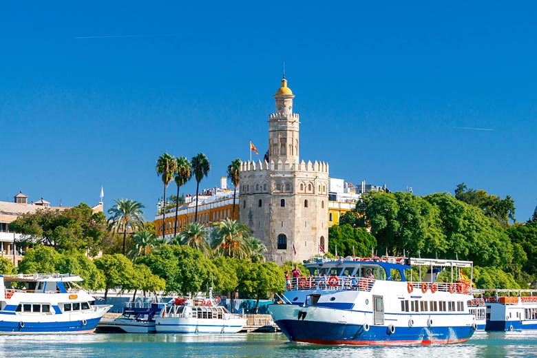 The Torre del Oro on the banks of the Guadalquivir River, Seville