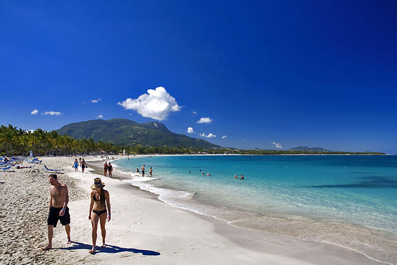 The two mile long beach of Playa Dorada, Dominican Republic
