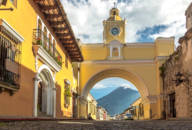 The cobbled streets and warm hues of Antigua, Guatemala
