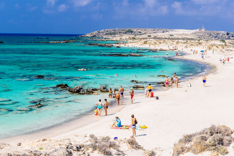 Elafonissi Beach Crete, famous for its white sand