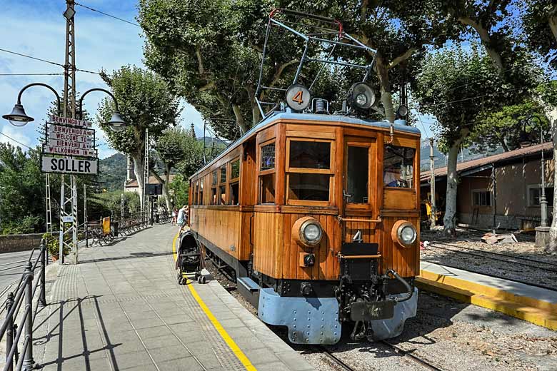 The wooden train that runs between Palma and Soller
