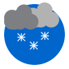 Cloudy with sleet or snow (30-40 mm of rainfall expected)