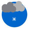 Overcast with light snow (2-5 cm of snow expected)