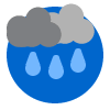 Cloudy with some rain (50 mm or more rainfall expected)