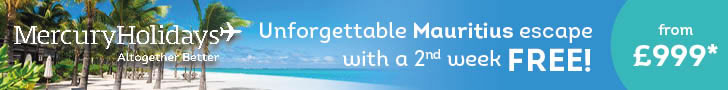 Mercury Holidays: Second week FREE offer on holidays to Mauritius