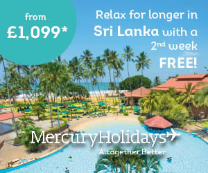 Mercury Holidays: Second week FREE offer on holidays to Sri Lanka