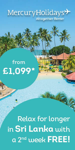 Mercury Holidays: Second week FREE offer on holidays to Sri Lanka