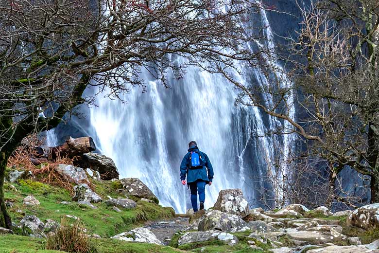 Arriving at Aber Falls Arriving at Aber Falls