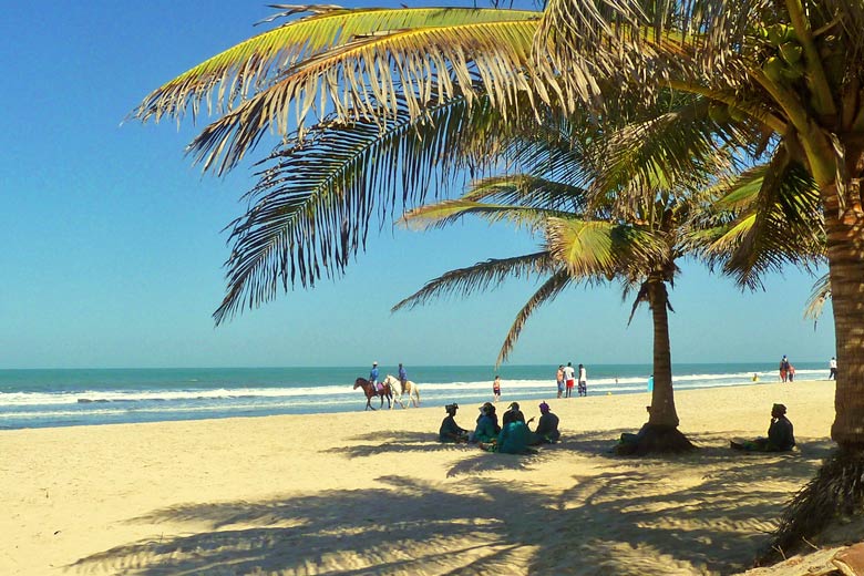 Along the beach in Gambia Along the beach in Gambia