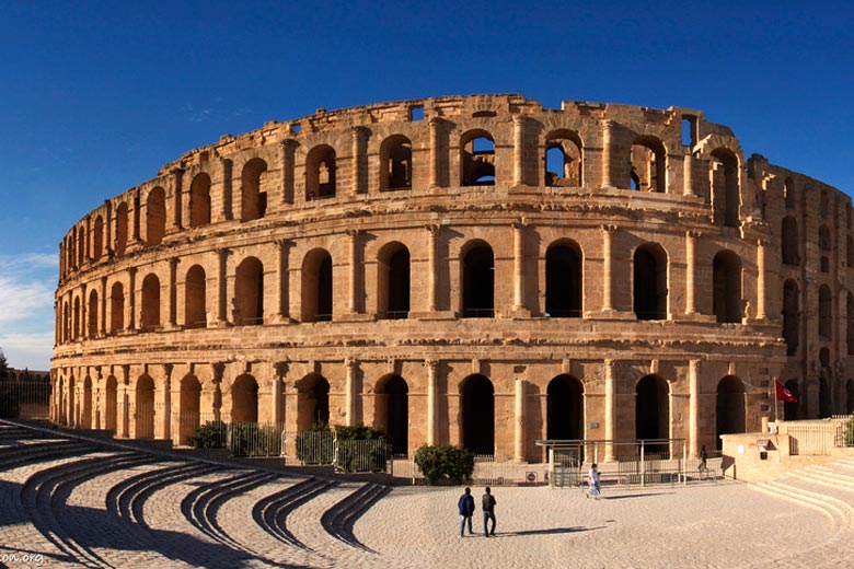 The impressive 3rd-century amphitheatre of El Jem