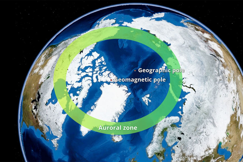 Auroral Zone map for the northern hemisphere