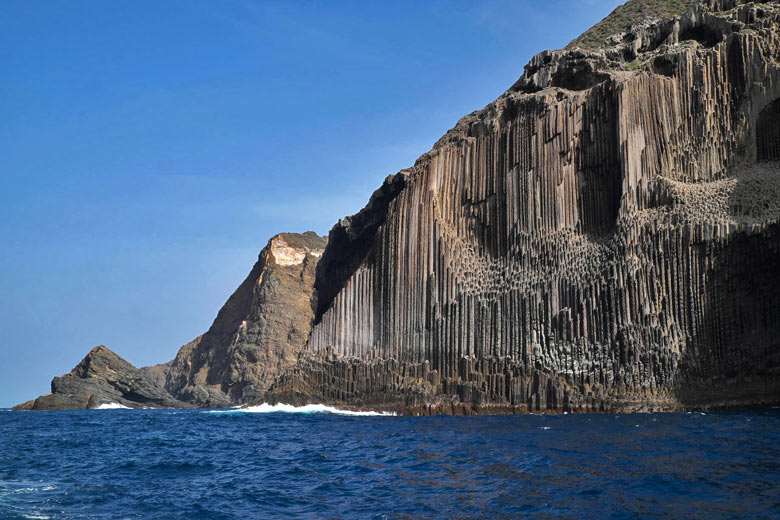 The basalt rock outcrop of Los Órganos, La Gomera