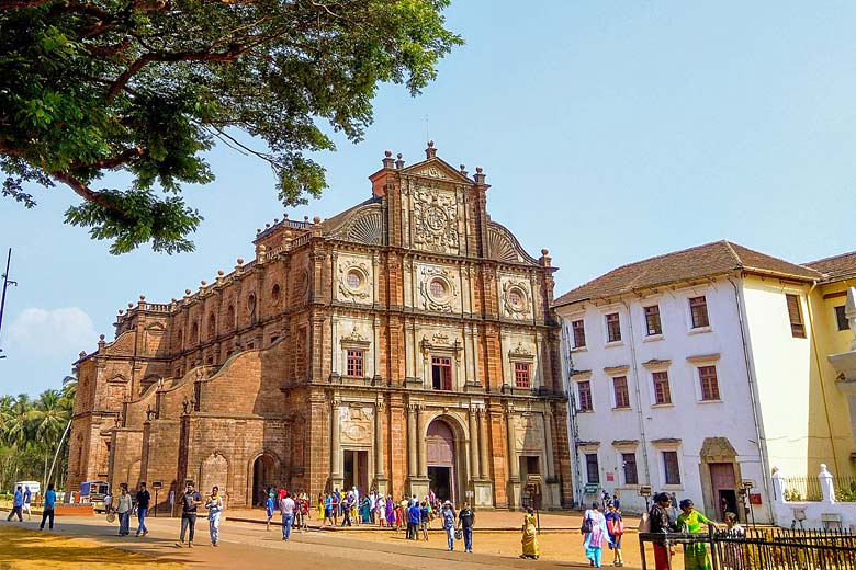 The intricate Basilica of Bom Jesus in Old Goa