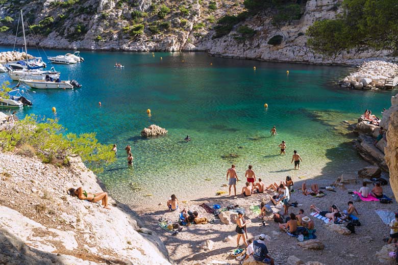 Turquoise waters in Calanques National Park
