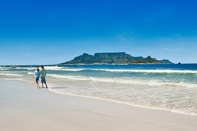 Characteristic blue skies over Table Mountain, Cape Town