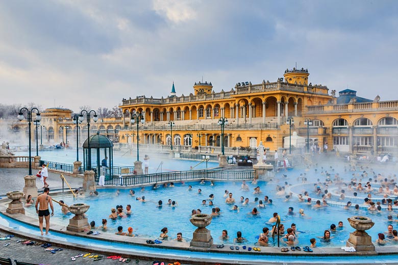 The busy waters of Budapest's Széchenyi Thermal Baths The busy waters of Budapest's Széchenyi Thermal Baths