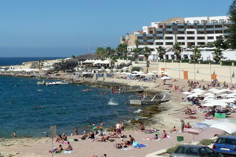 Perched Beach in Bugibba, Malta Perched Beach in Bugibba, Malta