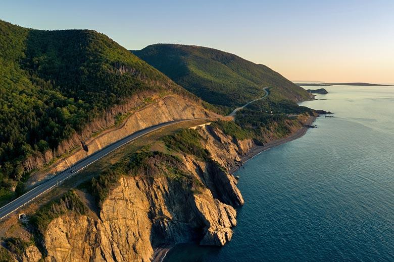 The hillside-hugging Cabot Trail road, Cape Breton Island The hillside-hugging Cabot Trail road, Cape Breton Island