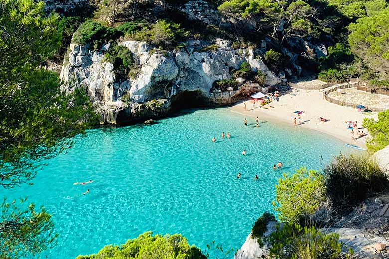 Crystal clear water at Cala Macarelleta, Menorca