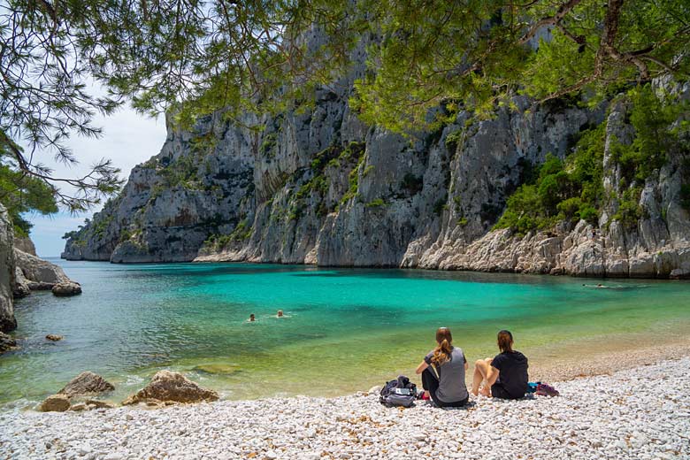 Tranquil bay at Calanque d'Envau, Calanques National Park Tranquil bay at Calanque d'Envau, Calanques National Park