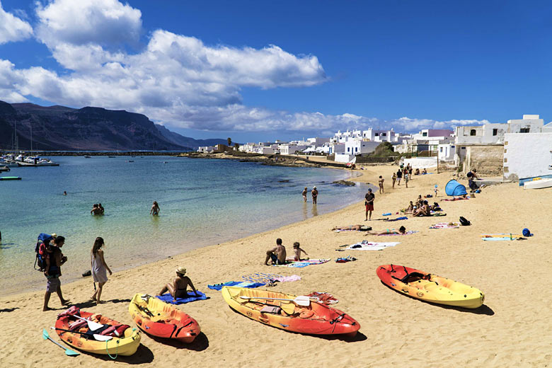 The little beach in the harbour of Caleta del Sebo, La Graciosa