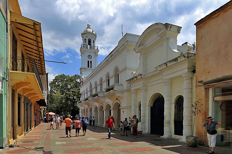 The old main street of colonial Santo Domingo The old main street of colonial Santo Domingo