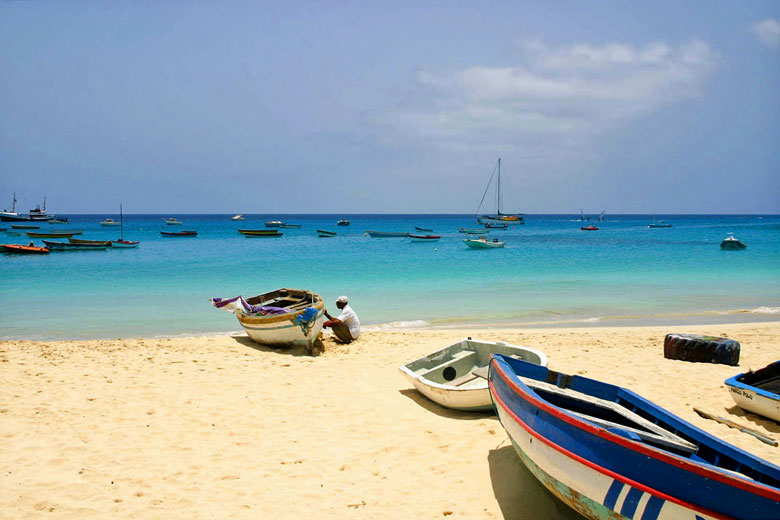 Sheltered beach on Sal Island, Cape Verde Sheltered beach on Sal Island, Cape Verde