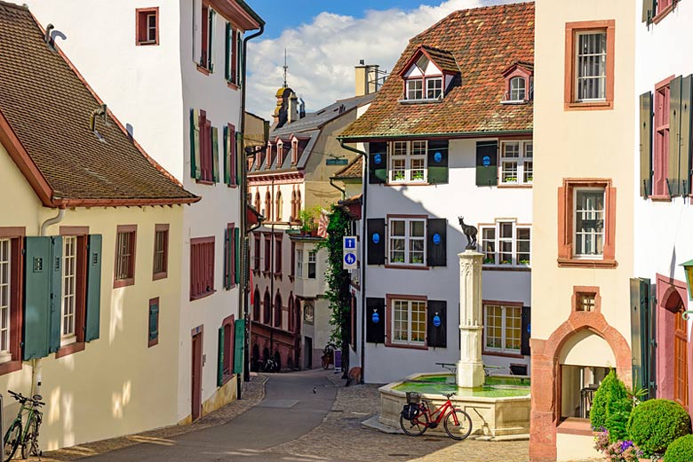 Gemsbrunnen fountain in the historic centre of Basel