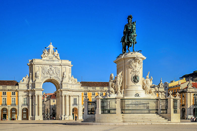 Square in the centre of historic Lisbon, Portugal Square in the centre of historic Lisbon, Portugal