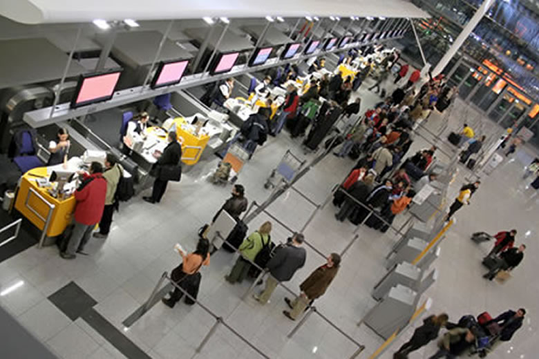 Checking in at the airport terminal