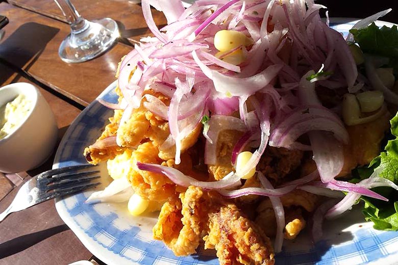 Chopitos, fried baby squid, at the Taberna Nuestra Tierra