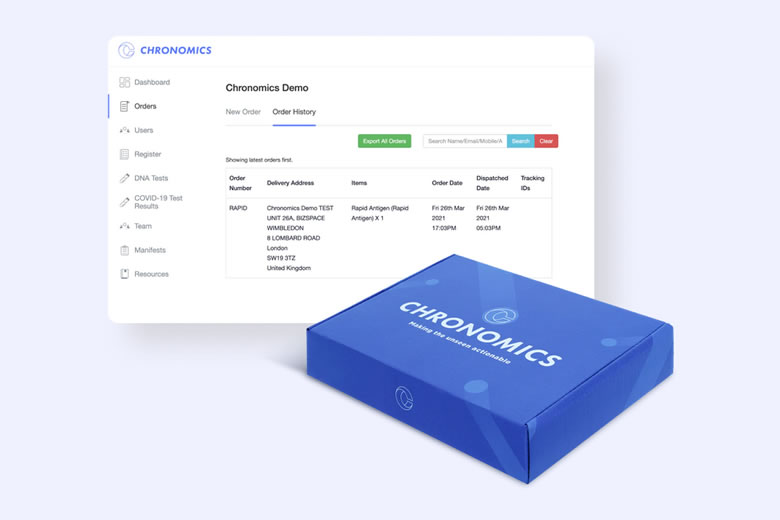 Chronomics Covid-19 PCR & antigen tests for travel