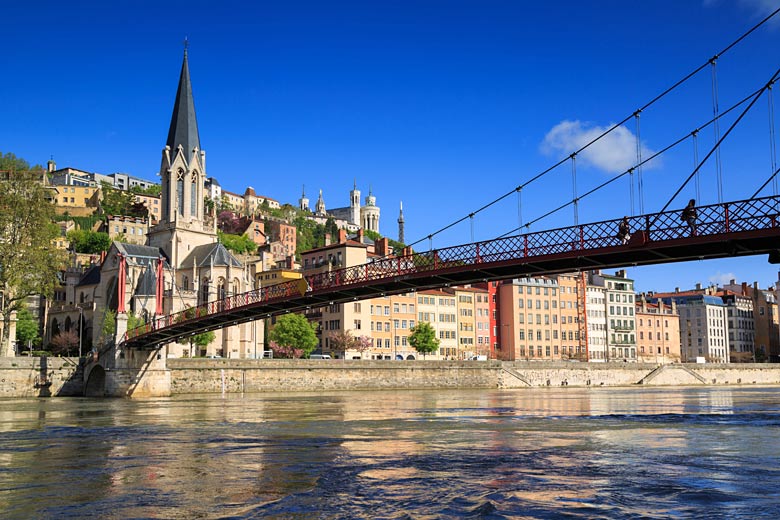 Footbridge over the River Saône through Lyon