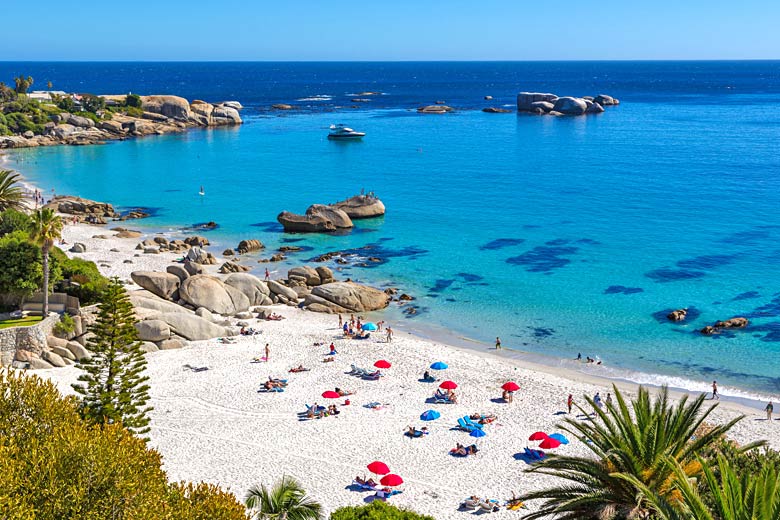 Clifton Beach, Cape Town on a sunny calm day, South Africa