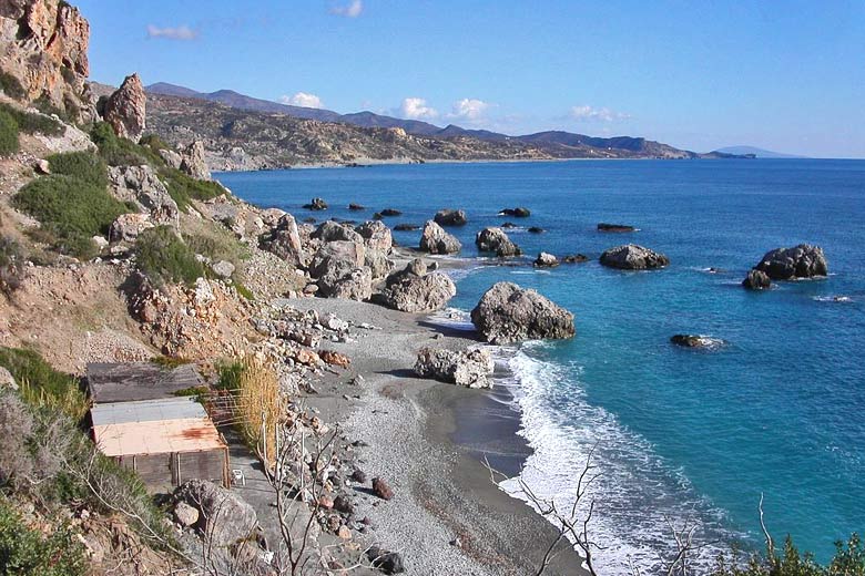 The coastline near Agia Fotini, Crete, Greece