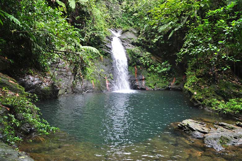 Refresh with a waterfall-dip in Cockscomb Basin Wildlife Sanctuary