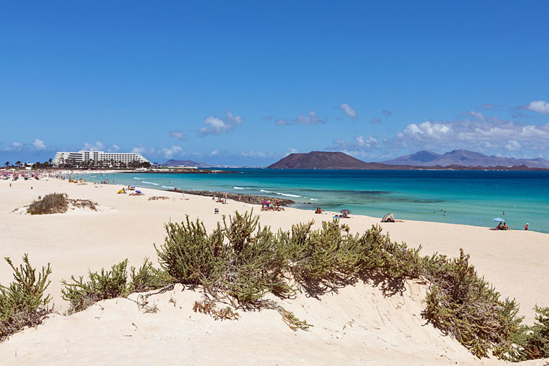 Corralejo Beach looking towards the RIU hotels