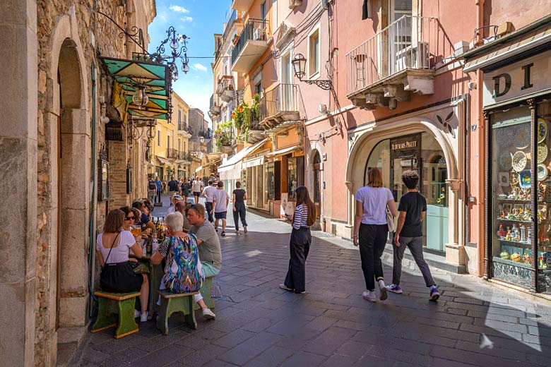 Enjoying the Corso Umberto in Taormina Enjoying the Corso Umberto in Taormina