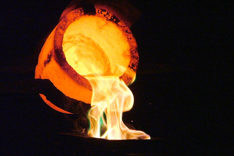 Demonstration of gold casting at Gold Reef City Demonstration of gold casting at Gold Reef City