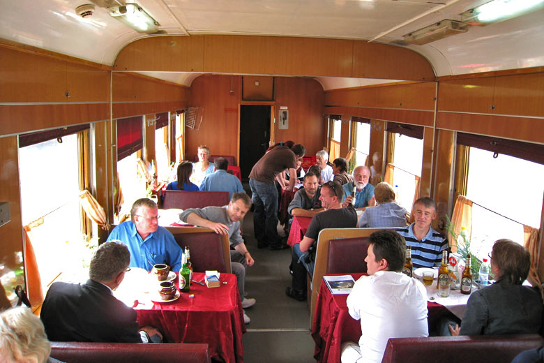 In the restaurant car