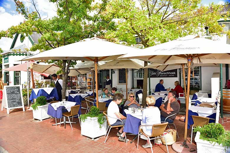 Dining al fresco in Franschhoek, Cape Town, South Africa Dining al fresco in Franschhoek, Cape Town, South Africa