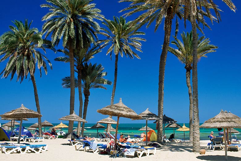 Just one of Djerba's inviting white-sand beaches