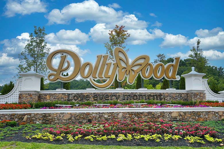 At the entrance to popular Dollywood, Pigeon Forge At the entrance to popular Dollywood, Pigeon Forge
