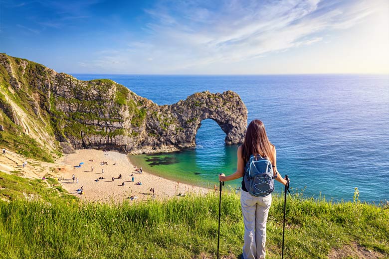 Unmistakable sea arch of Durdle Door, Dorset Unmistakable sea arch of Durdle Door, Dorset
