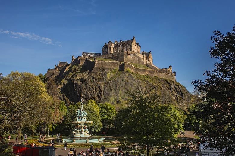 Edinburgh Castle from Princes Street Gardens, Scotland Edinburgh Castle from Princes Street Gardens, Scotland