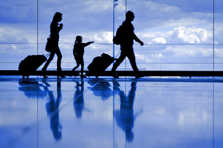 Family at the airport